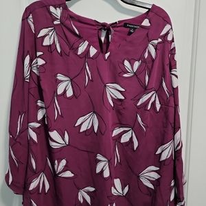 NWOT 4TH Hawthorn Maroon floral top sz 1X